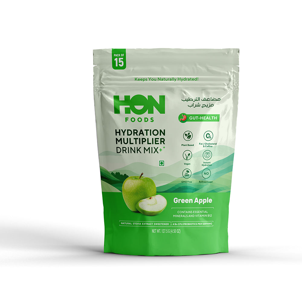 Hydration Multiplier - Green Apple Flavour Immune Support Electrolyte Drink Mix (Pack of 15 Sachet)