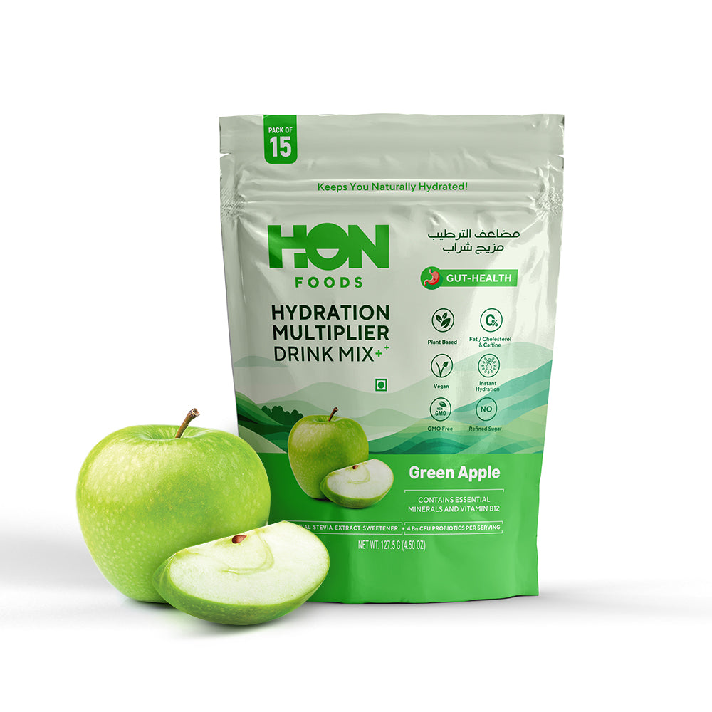 Hydration Multiplier - Green Apple Flavour Immune Support Electrolyte Drink Mix (Pack of 15 Sachet)